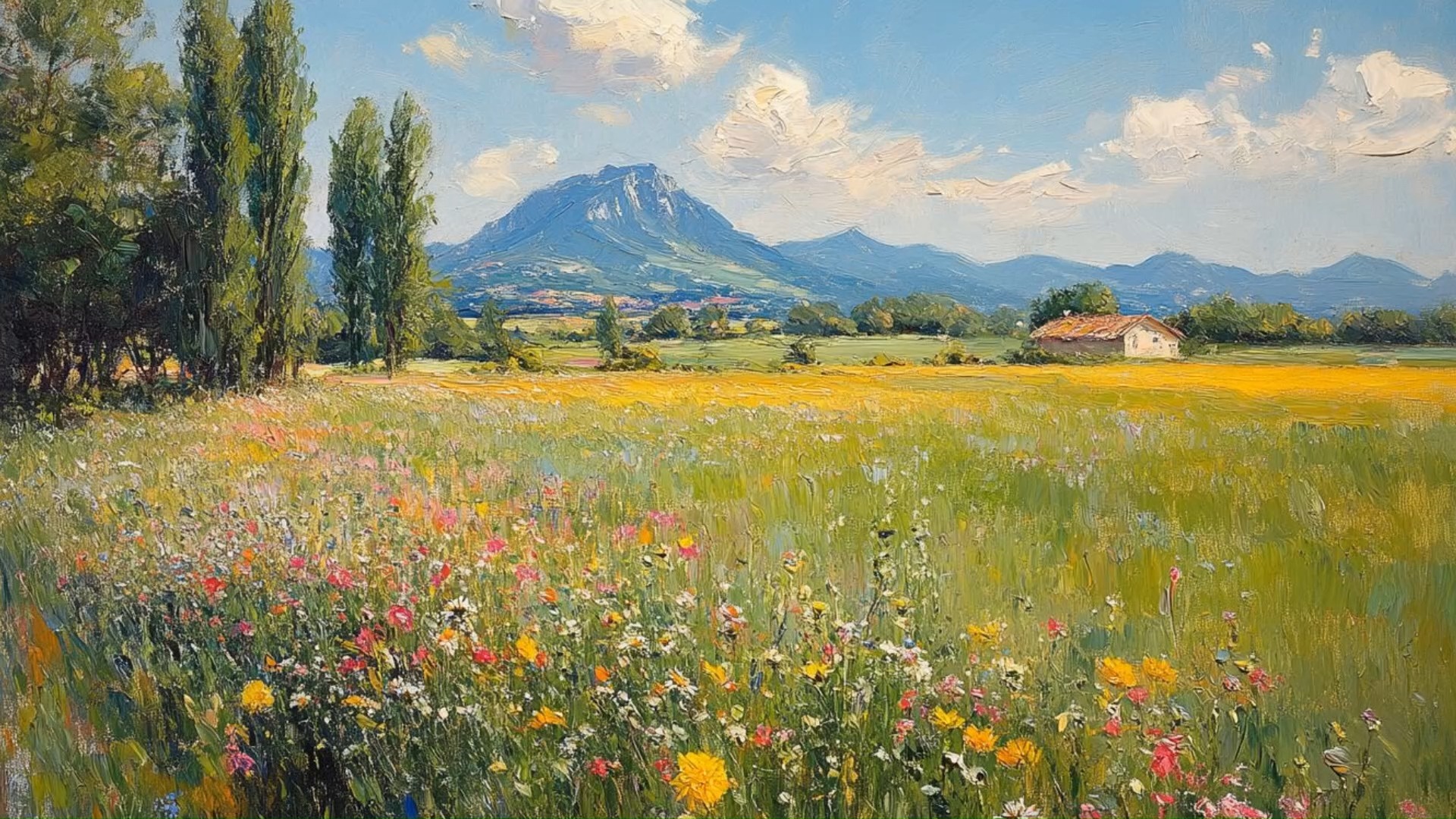 印象派油画《未完成的青野絮语》