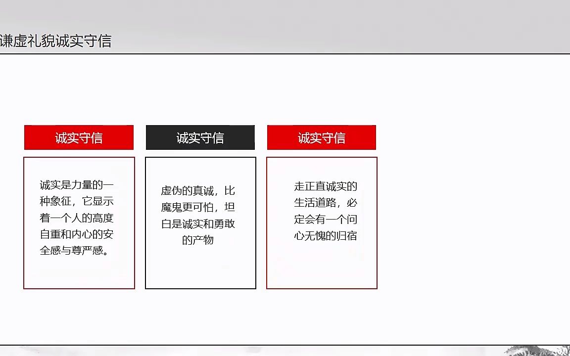 [图]谦虚礼貌诚实守信主题班会PPT