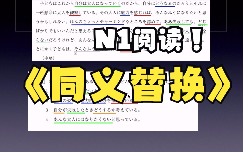 [图]帮你日语阅读如何考满分N1N2（同义替换）