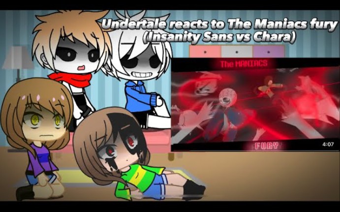 undertale reacts to the maniacs fury(insanity sans vs chara)