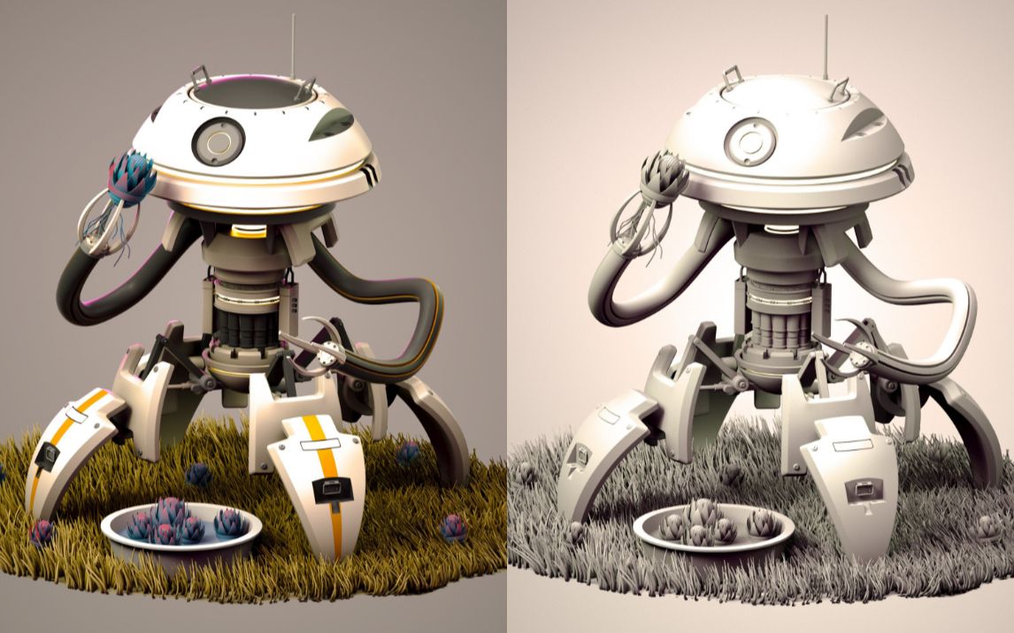 【maya机器人建模】科幻机器人高模制作,零基础次世代硬表面建模教程