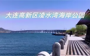 Скачать видео: 大连高新区凌水湾海岸公园远眺星海湾跨海大桥风景