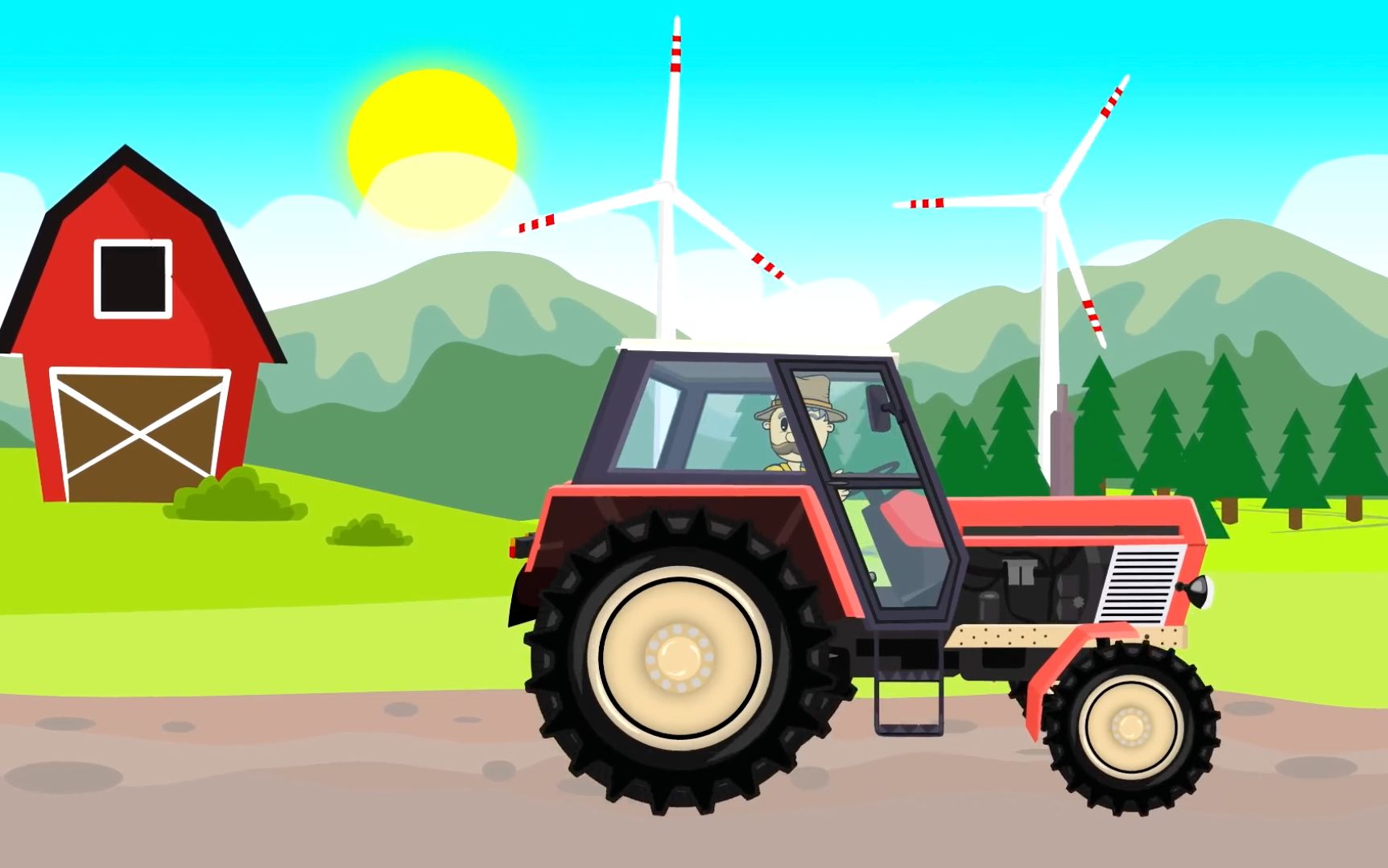 早教启蒙动画:玖玖动画早教启蒙,认识卡通车,拖拉机卡通车