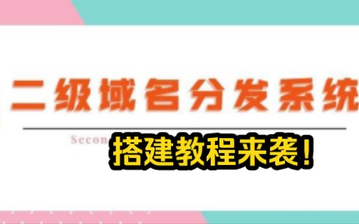 一九:二级域名分发平台搭建教程!哔哩哔哩bilibili