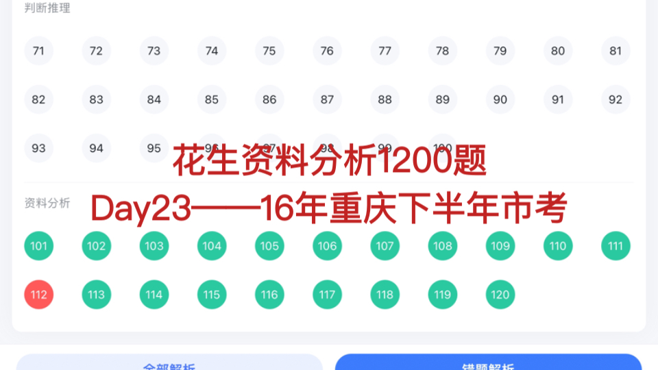 花生资料分析1200题day23——【16年重庆下半年市考】22分钟19/20复盘哔哩哔哩bilibili