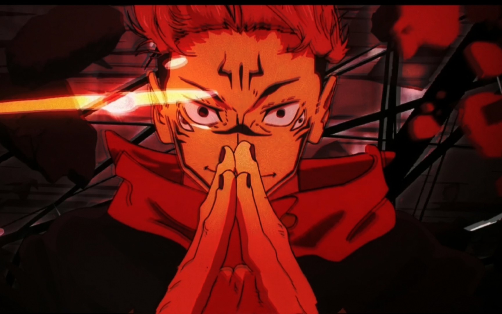 魔虚罗vs宿傩,宿傩展开领域伏魔御厨子无差别攻击秒杀魔虚罗