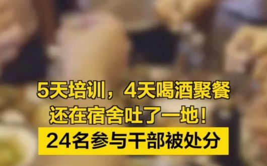 5天培训里4天喝酒聚餐,还在宿舍吐了一地!24名干部被处分哔哩哔哩bilibili