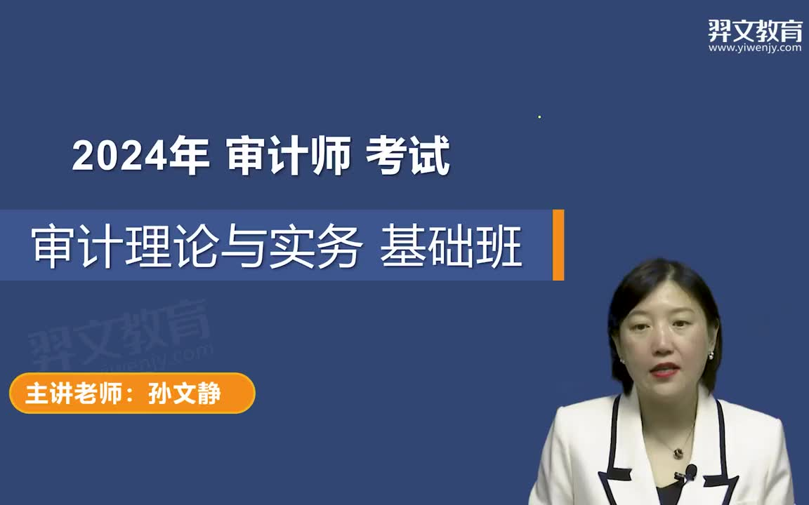 【孙文静名师】推荐!2024年初级中级审计师考试《审计理论与实务》基础精讲班全程班网课视频讲义!题库可领取!哔哩哔哩bilibili