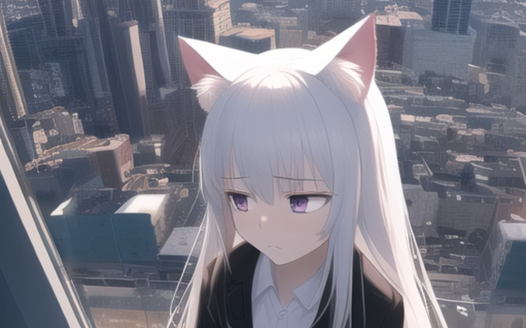 ai画从人外之物到白毛红瞳猫娘(?