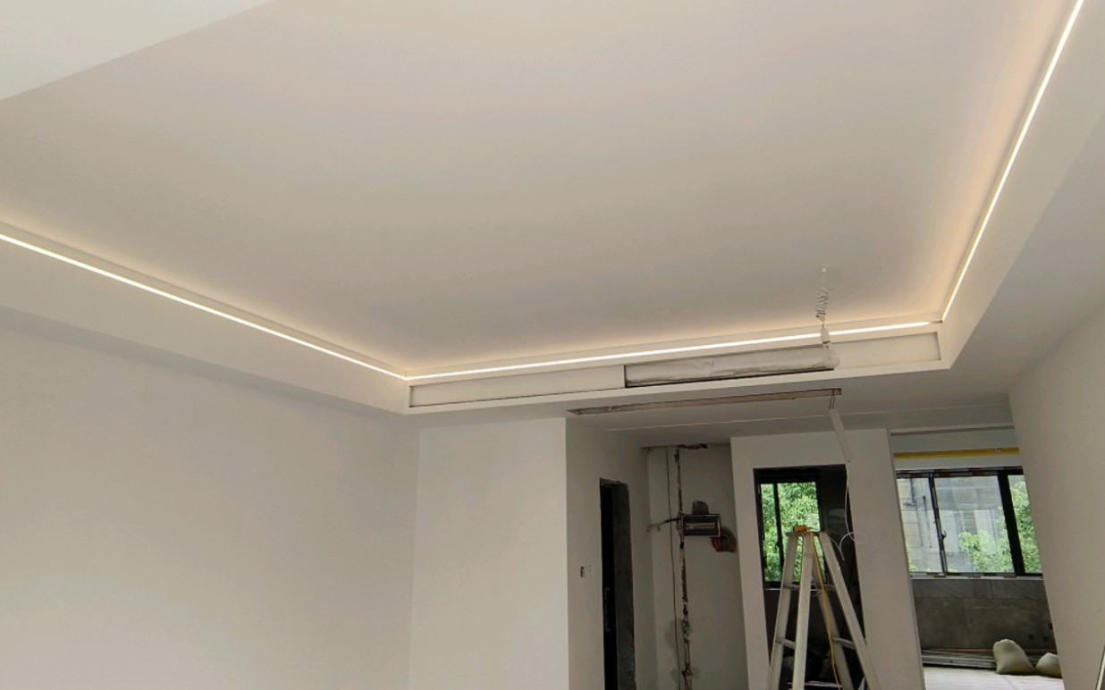 装修记录-客厅回型灯带安装效果(冷暖色温)