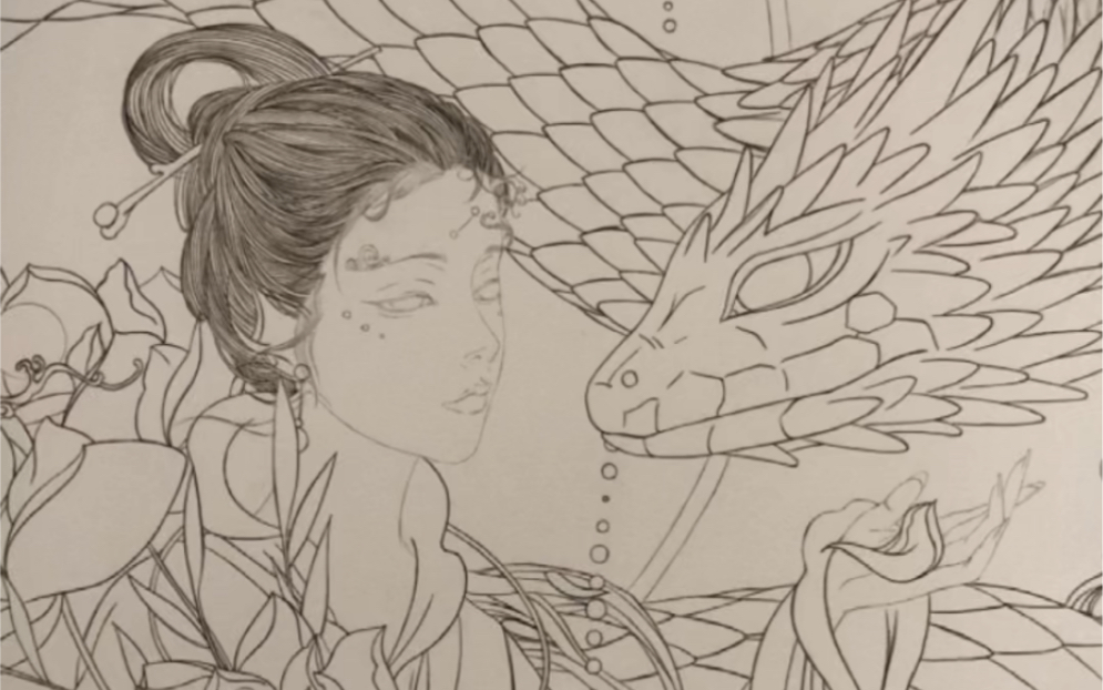 活动作品原创二十八星宿角木蛟线稿