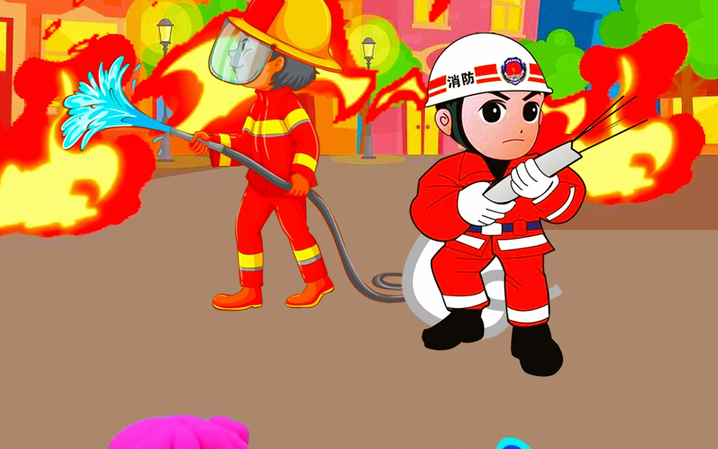 向消防员叔叔敬礼