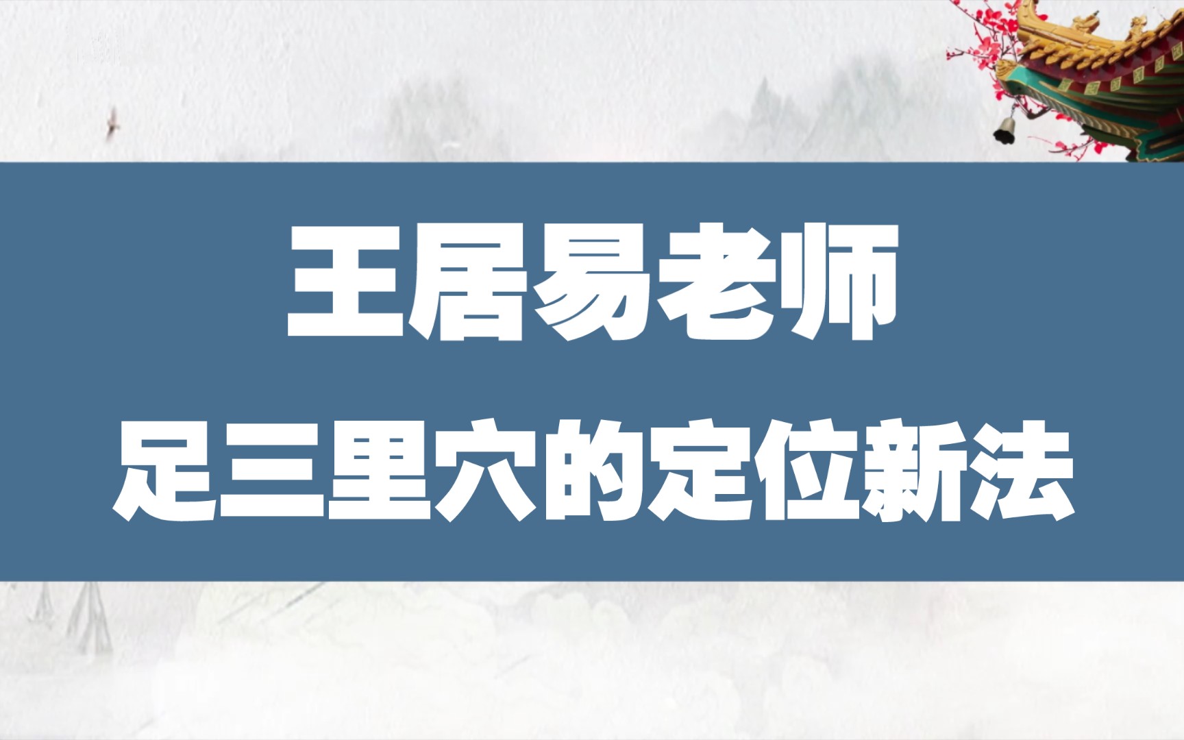 王居易老师——足三里的定位新法哔哩哔哩bilibili