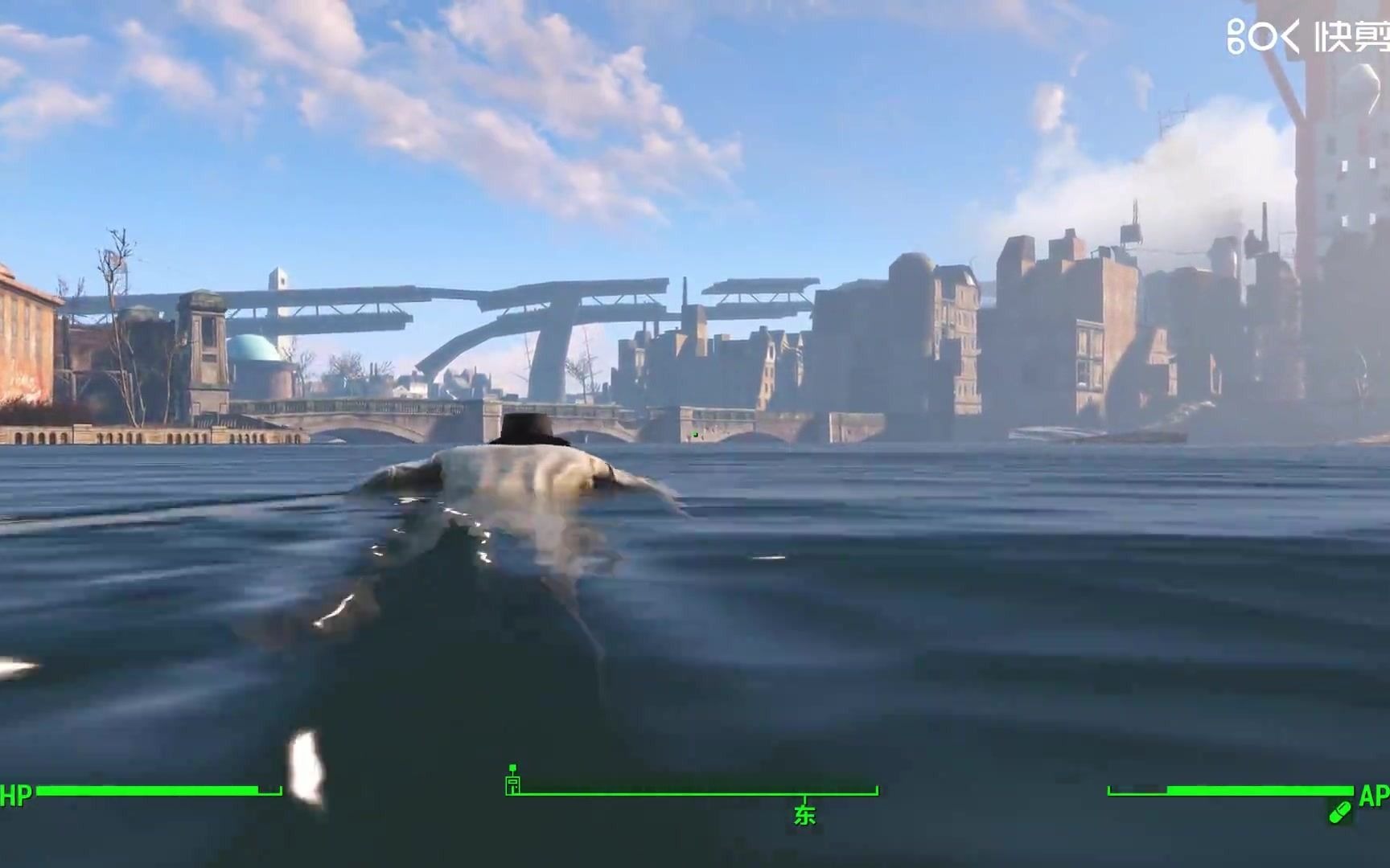 辐射4开局直奔核子世界归来手持飞溅炮弹飞奔35号法庭取得x01