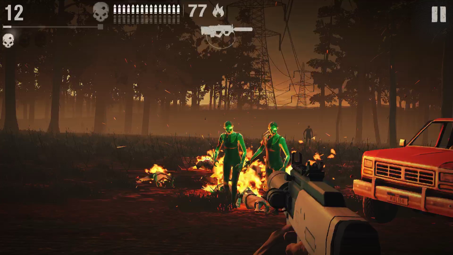 小伙为了快感拿特别nb的枪去野外打僵尸最后竟然被打到冒火的僵尸吃掉