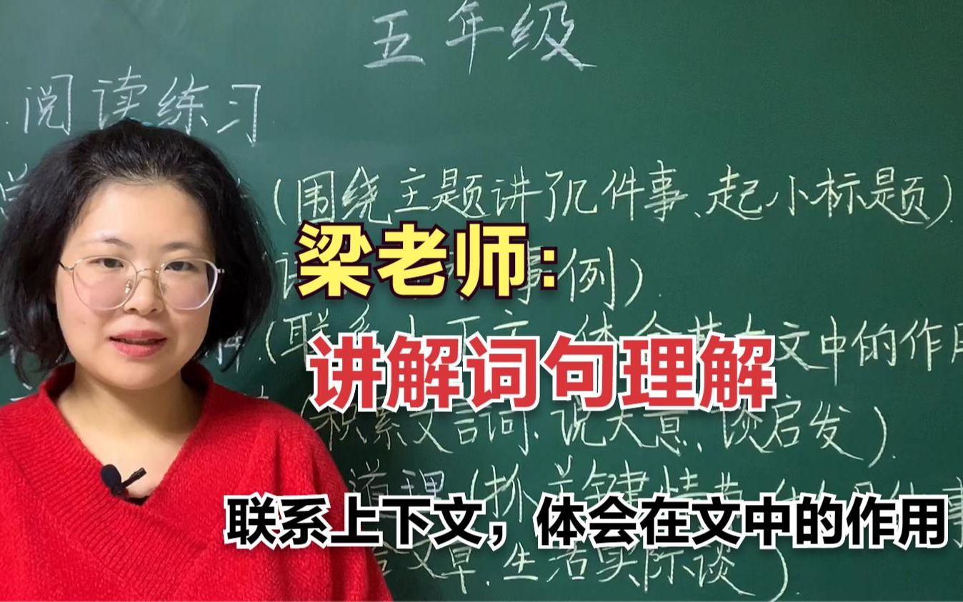 五年级期末复习(8)阅读练习:词句理解(了解在文中的作用)哔哩哔哩bilibili