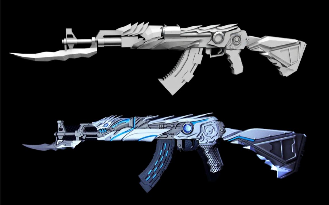 【3dmax游戏建模】ak无影枪械模型制作,3dmax零基础建模教程