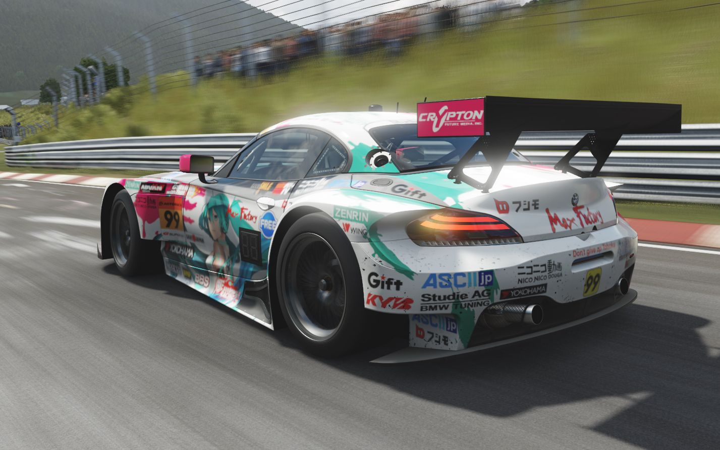 极限竞速7 宝马z4赛车初音痛车涂装纽伯格林北环养生跑法