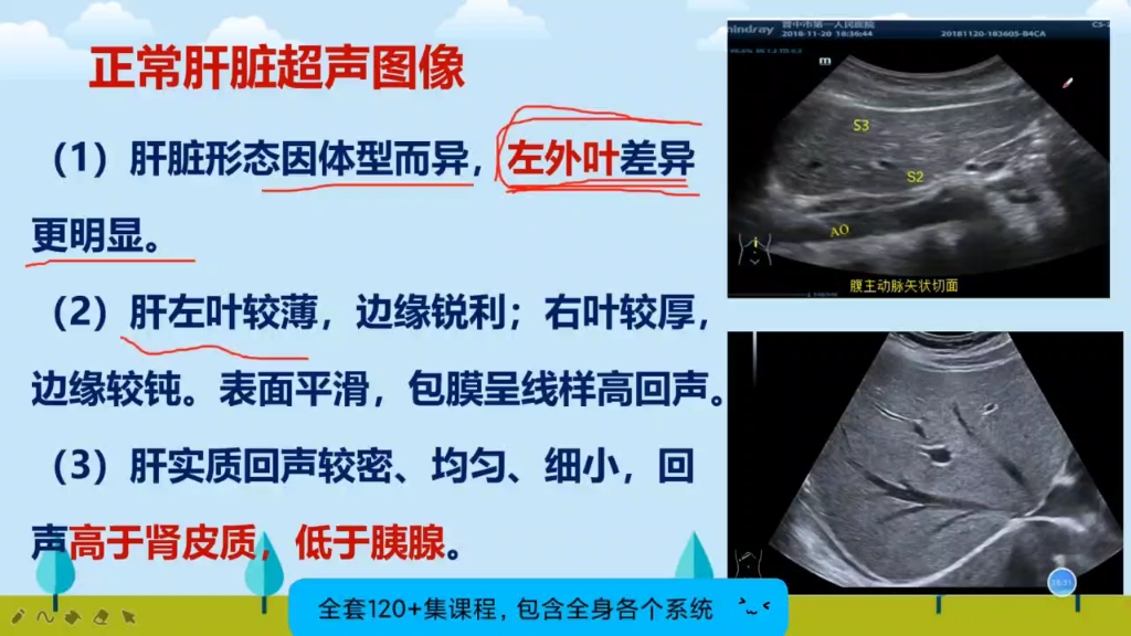 [图]超声诊断学:肝脏的超声检查04（全套共120+集课程，包含全身各个系统，非常非常详细清楚的一套超声入门理论课程）