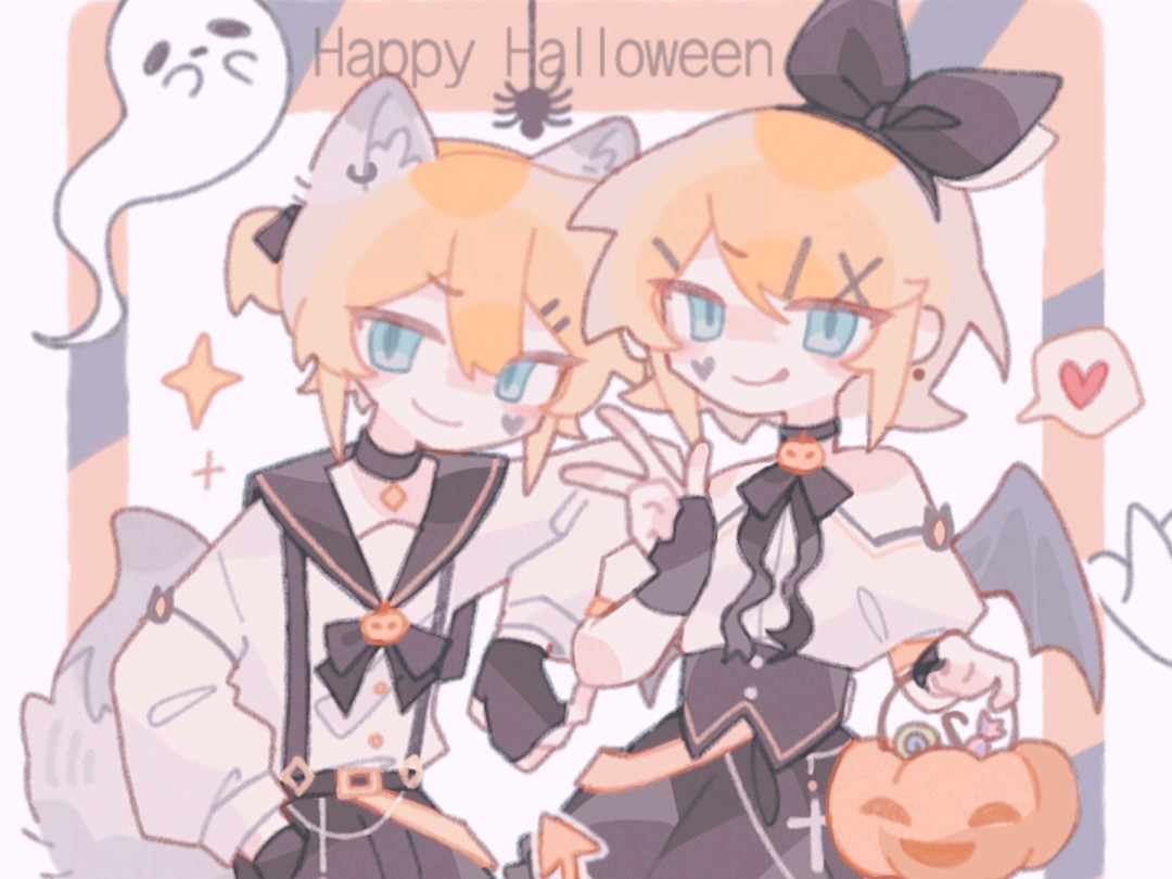 【镜音双子/绘画过程】Happy Halloween✨哔哩哔哩bilibili