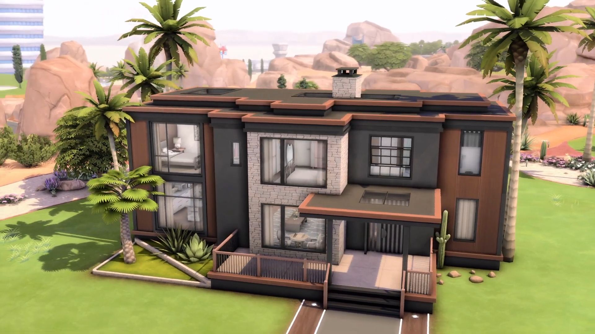 【伊月推荐】n0518 模拟人生4 nocc房子 绿洲之泉 现代家庭别墅 30x20