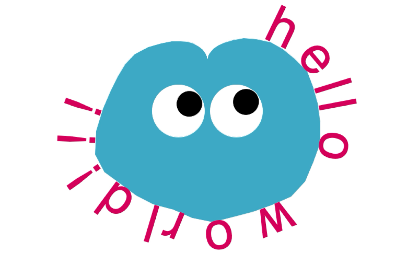 processing鼠标交互文字字母卡通古灵精怪百变怪动态海报