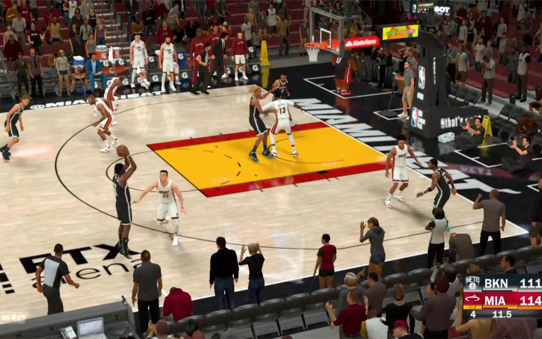nba2k22篮网vs热火第4节精彩回放哈登关键三分将比赛拖入加时