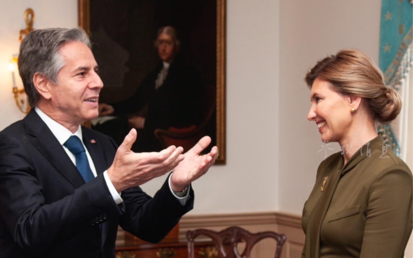 乌克兰第一夫人低调访美 与国务卿布林肯会面