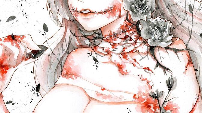 【手绘】暗黑系——媪【水彩】