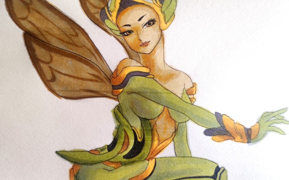 马克笔手绘蝴蝶仙子