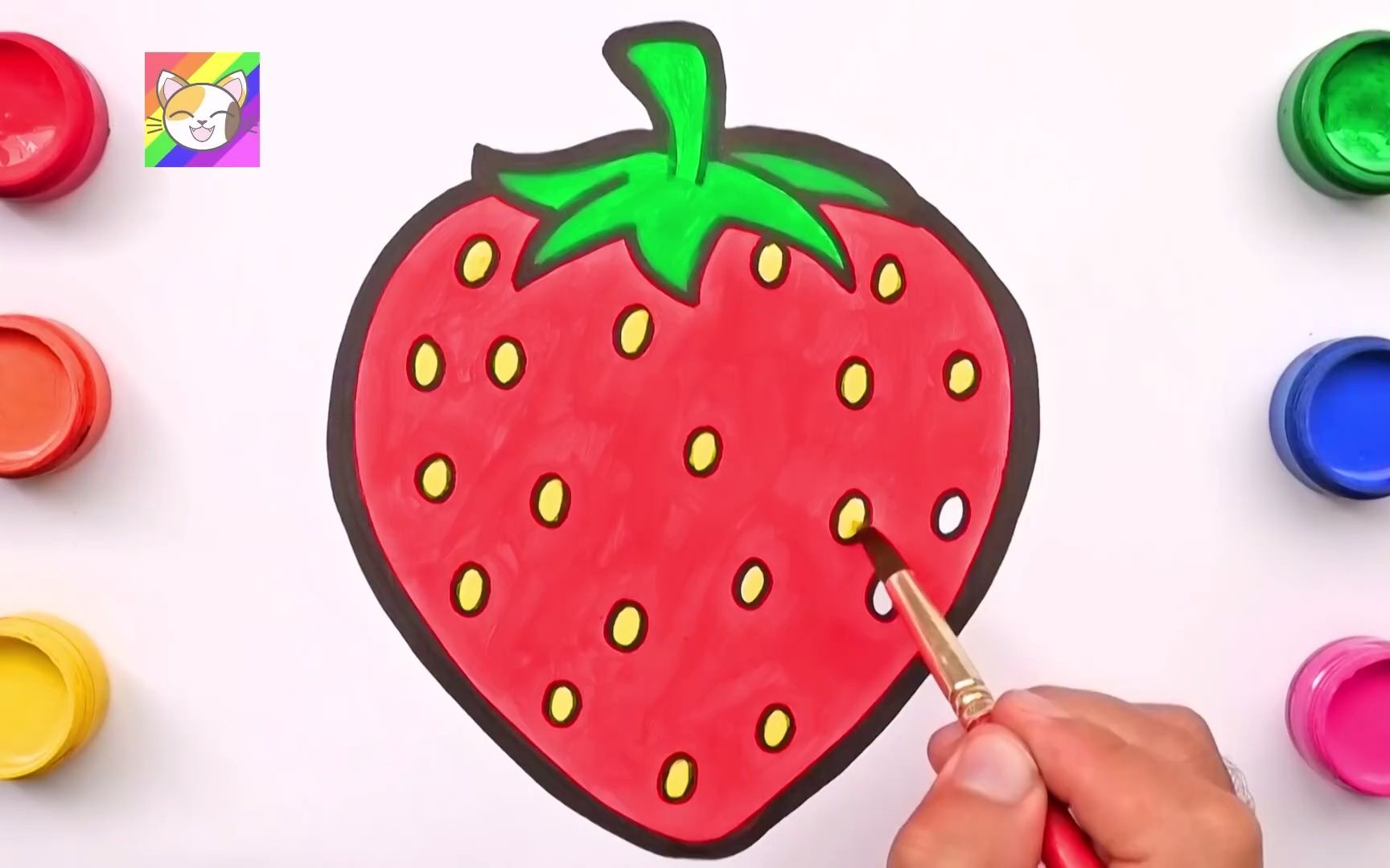 草莓图画简易画画简单图片