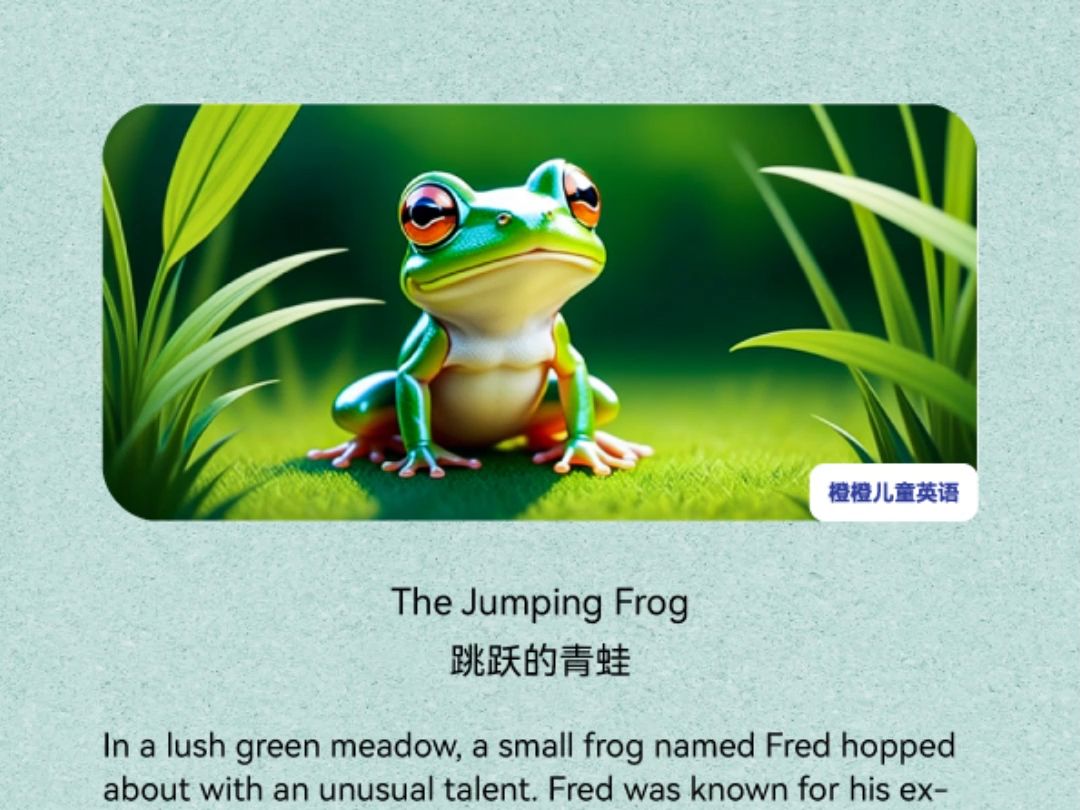 the jumping frog 跳跃的青蛙