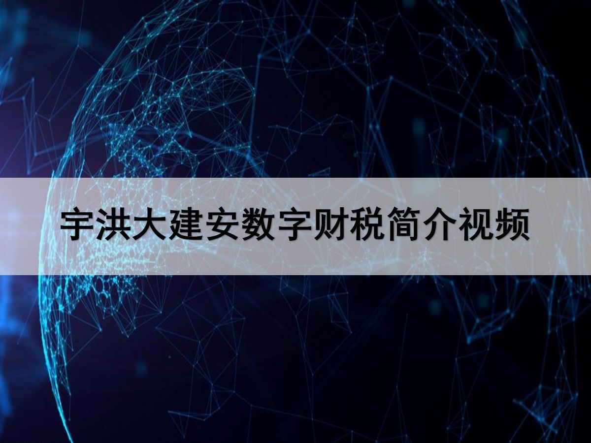 宇洪大建安数字财税简介视频哔哩哔哩bilibili