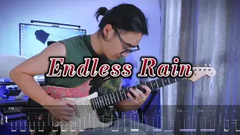 Download Video: 【电吉他】Endless Rain 初学必练Solo  附谱！！