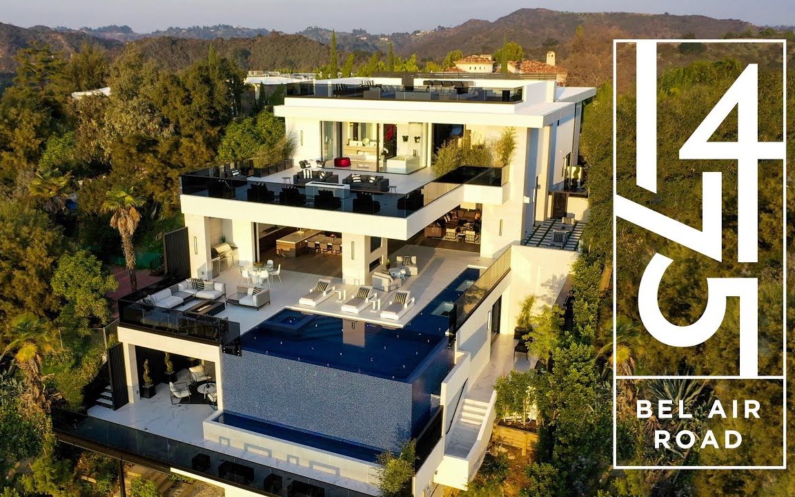 位于洛杉矶贝莱尔的一座一流现代半山别墅|1475 bel air road los