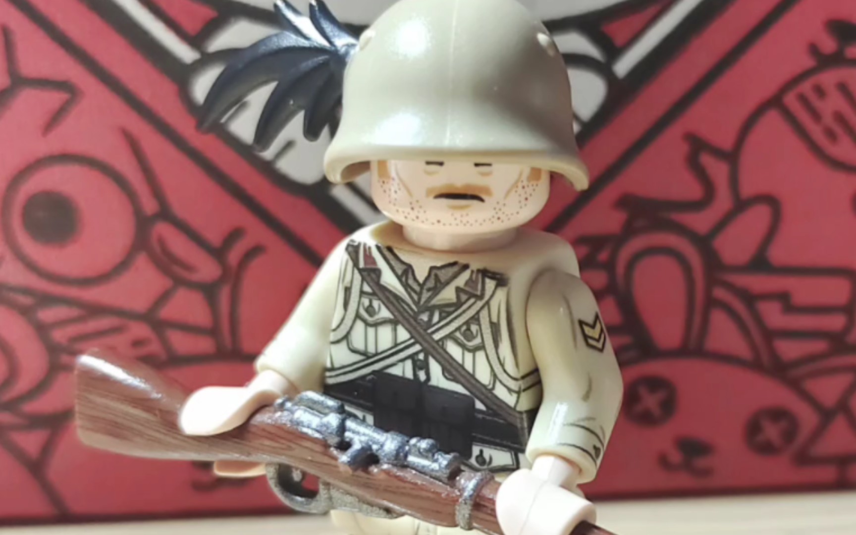 积木moc第三方英国品牌united bricks积木人仔 二战北非意大利神枪手