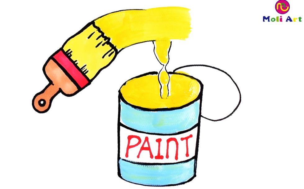 简笔画油漆桶刷简笔画图片大全儿童画幼乐园画画作业简笔画学英语