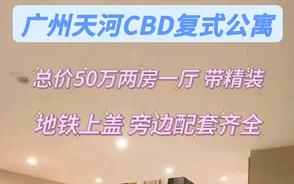 广州天河精装复式公寓,总价50万两房一厅,有外阳台,民用水电,三地铁交汇,15分钟到珠江新城,周边配套齐全#上热门哔哩哔哩bilibili