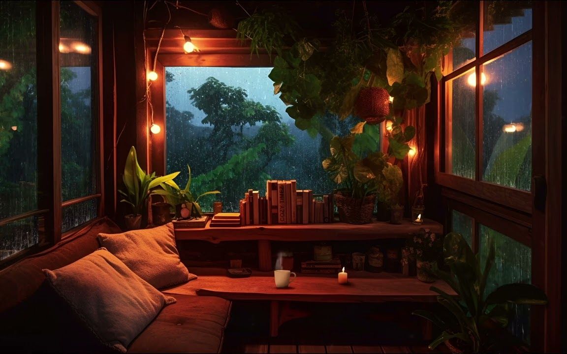 【白噪音】3小时丨热带雨林里的隐秘小树屋丨放松的下雨声