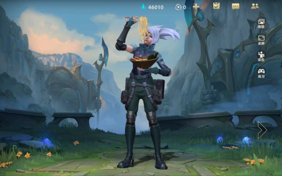 英雄联盟手游-银色之牙 阿卡丽 吃拉面_英雄联盟手游