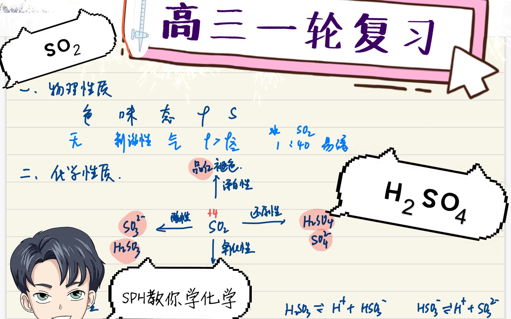 高三化学一轮复习二氧化硫硫酸哔哩哔哩bilibili