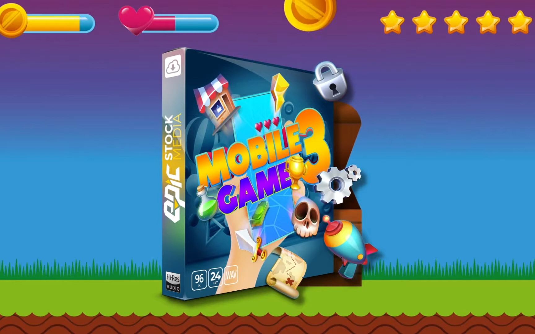 素材|622个休闲卡通游戏ui点击音效 epic stock media mobile game 3