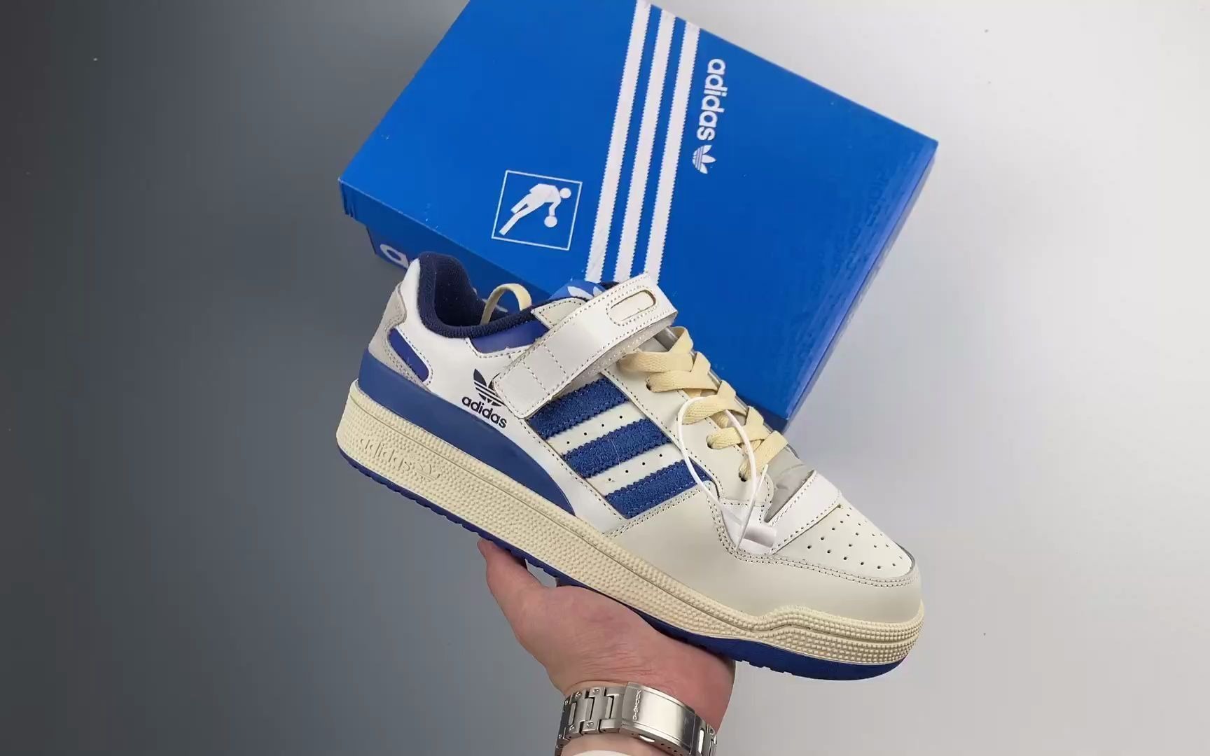 adidas forum 84 low og「bright blue」三叶草魔术贴百搭休闲板鞋