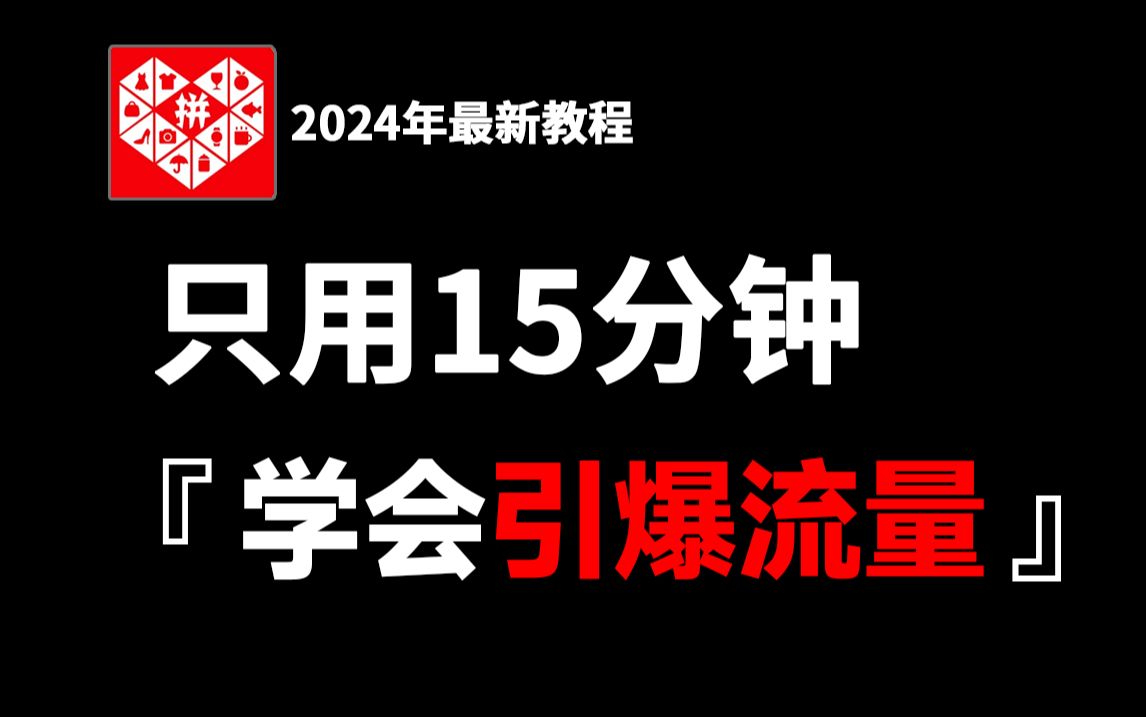 【拼多多运营】新手拼多多开店如何获取各渠道流量?仅用15分钟,一次搞懂店铺流量提升方式!电商老司机手把手教中小卖家流量暴涨的秘诀!哔哩哔哩...