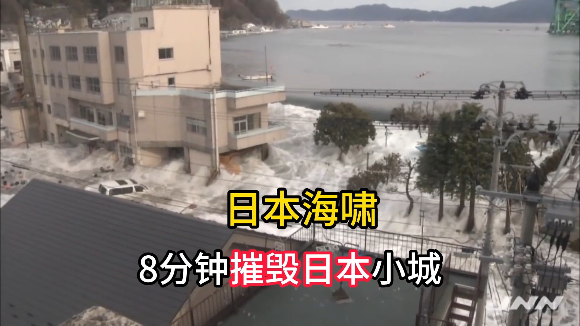 第一视角日本大海啸实拍,8分钟摧毁一座日本小镇,威力太凶猛.哔哩哔哩bilibili