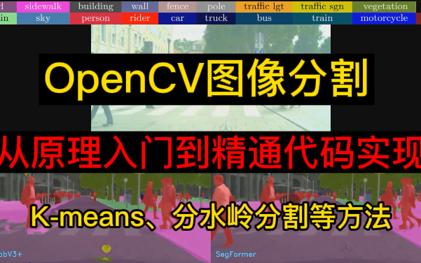 [图]【不挂科】OpenCV图像分割教程！贾志刚博士教你六小时学会深度学习图像分割（K-means方法/分水岭分割/matlab/计算机视觉）