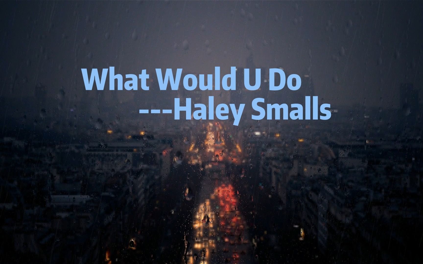 [图]日推歌单 | 享受自由 |《what would u do》haley smalls