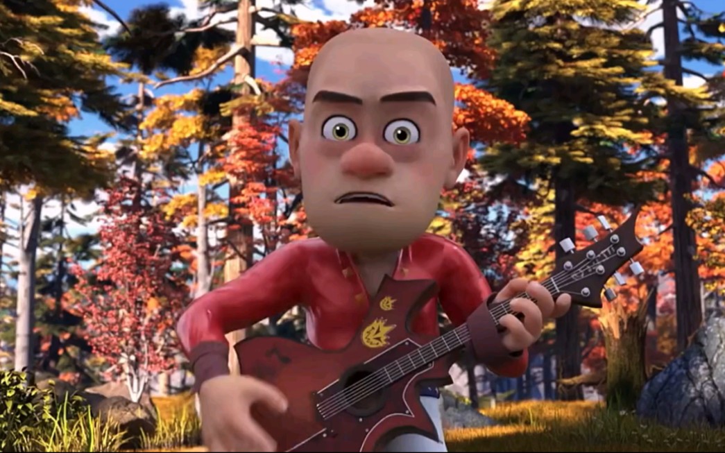 熊二的那一块晶源没想到把光头强的吉他激活了