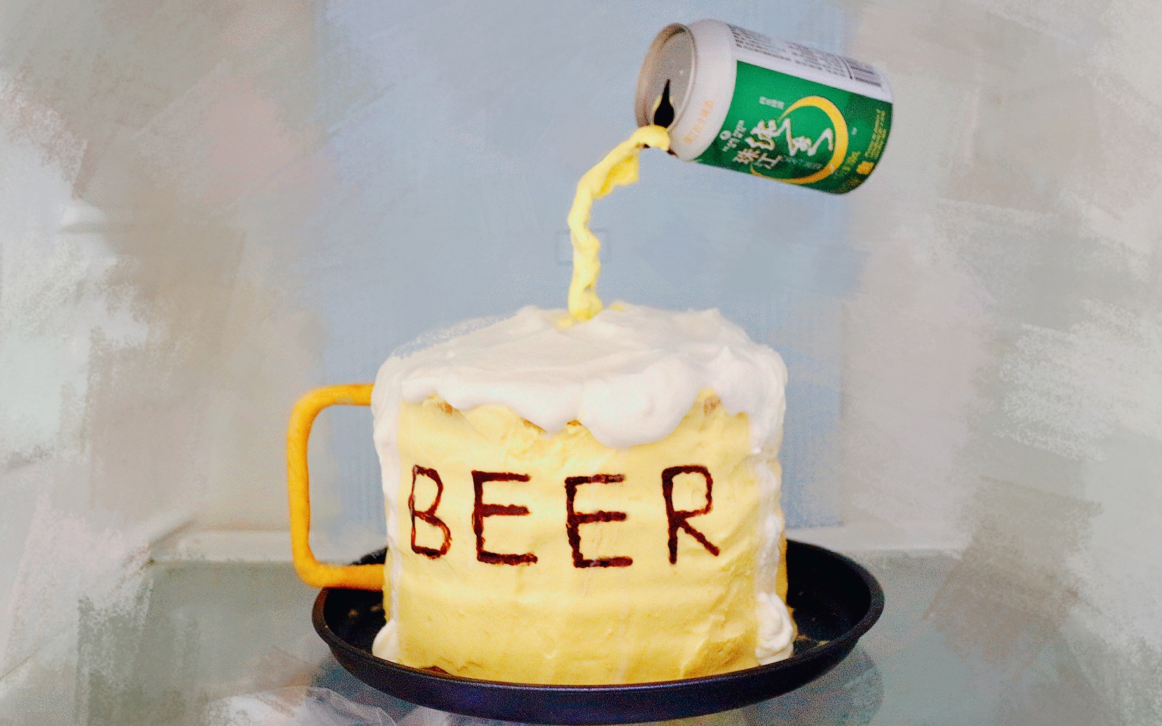 魔法?悬空倒啤酒蛋糕