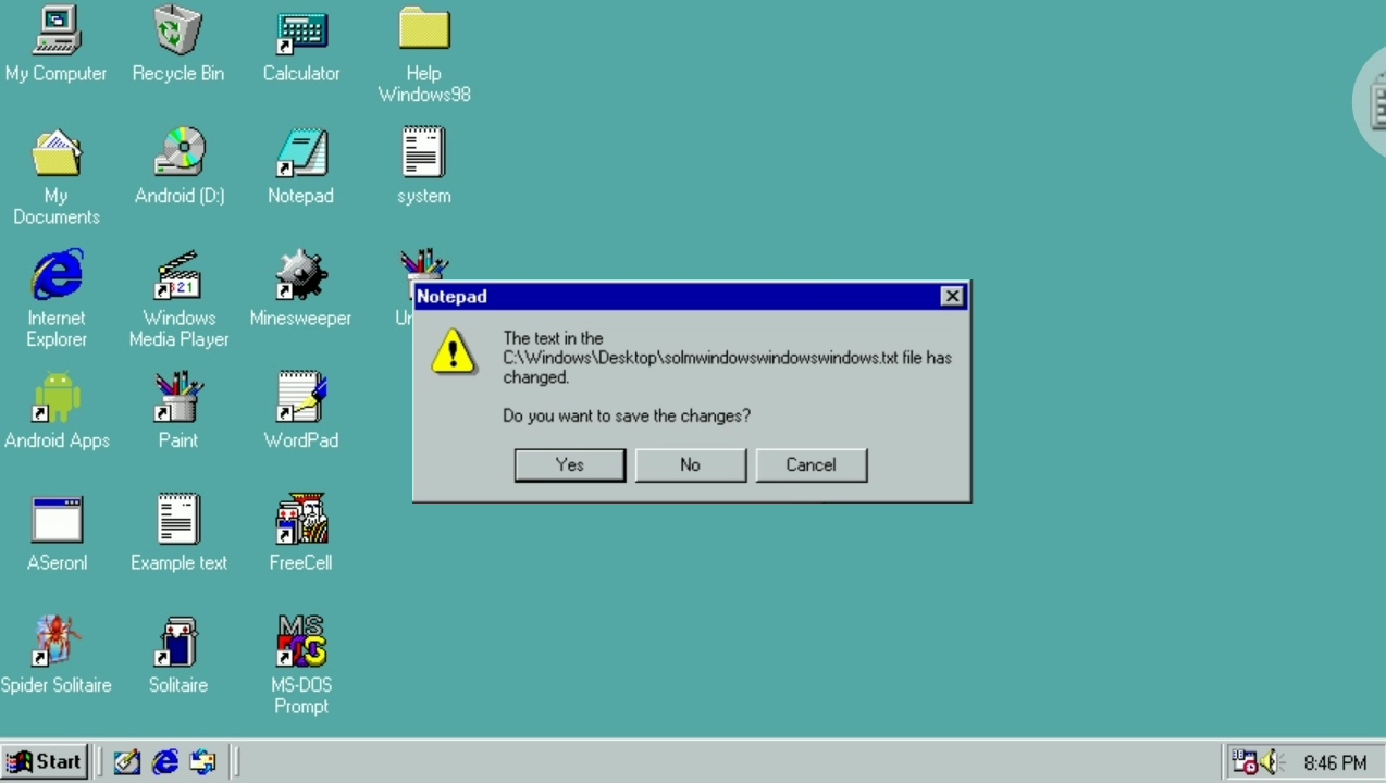 windows98 crazy error